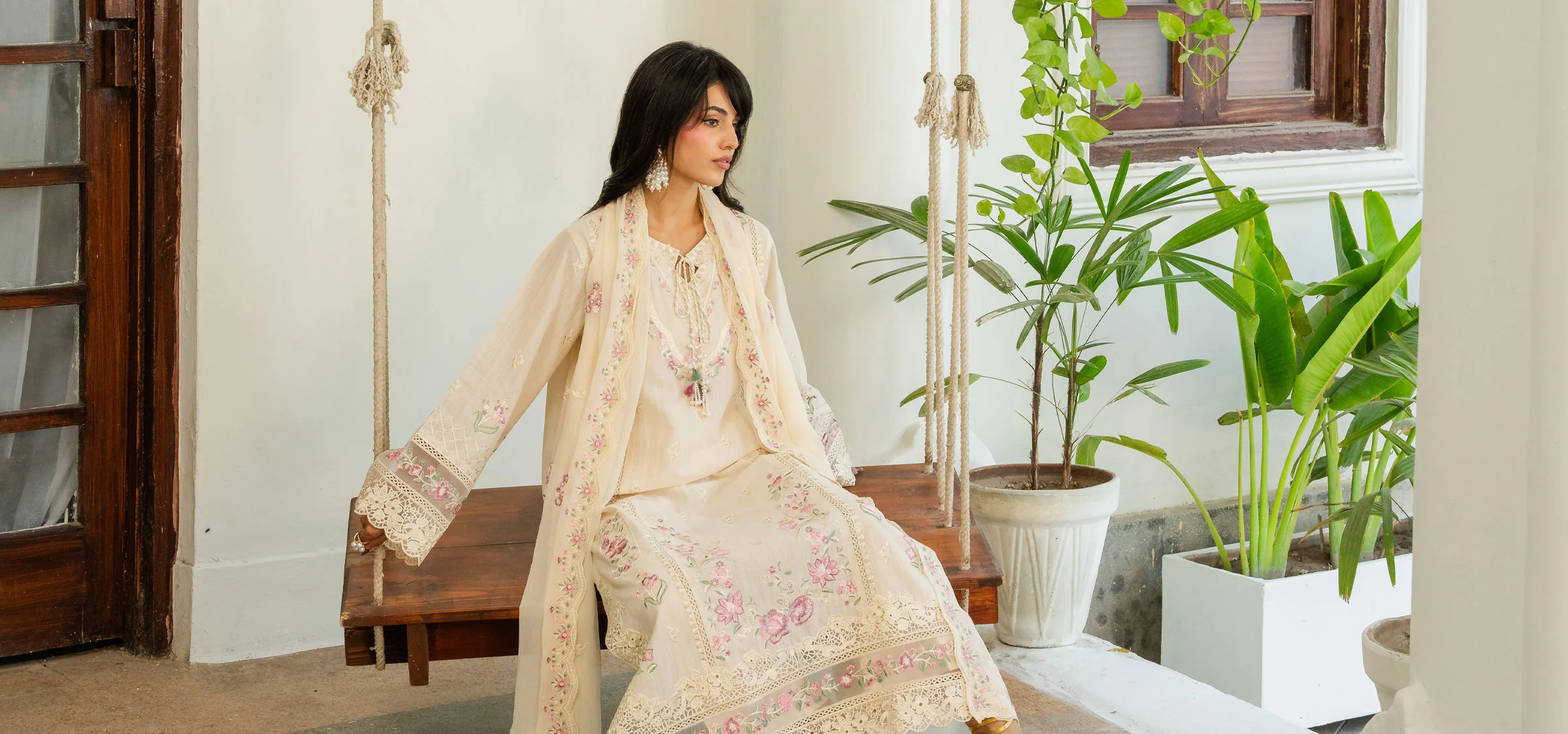 FRB Embroidered Lawn 2-Piece – Ivory Bloom